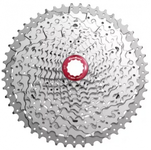 Касета інд. 11-k 11-46T SUN RACE MX8 MTB, алюмінієвий павук, Metallic Silver