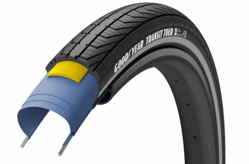 Покришка 28x2.00 / 700x50 (50-622) GoodYear TRANSIT Tour S3:Shell, Black Reflect
