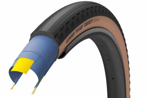 Покришка 700x40 (40-622) GoodYear COUNTY tubeless complete, folding, black/tan, 120tpi