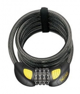 Замок ONGUARD Doberman GLO Кодовий, LED-підсвітка. Спіральний трос 185см х 12мм, тримач на раму