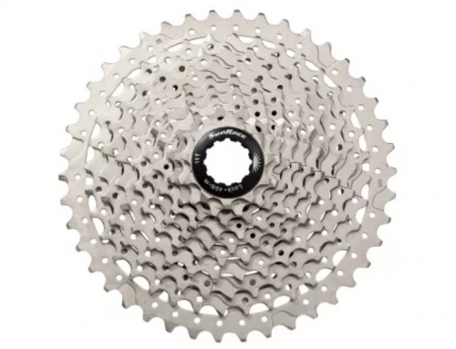 Касета інд. 10-k 11-40T SUN RACE MS2 MTB, сталевий павук, Metallic Silver