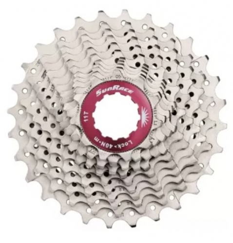 Касета інд. 11-k 11-28T SUN RACE RX1 алюмінієвий павук, Metallic Silver