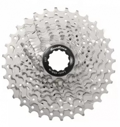 Касета інд. 11-k 11-28T SUN RACE RS3 сталевий павук, Metallic Silver